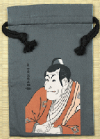 Japanese Kinchaku-Bukuro Drawstring Bag Vtg Kimono Cloth Purse